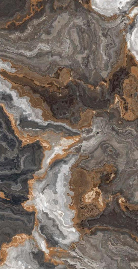 Керамогранит 120x60 Biardo Black High Glossy полированная темно-серый мрамор 10мм Bluezone