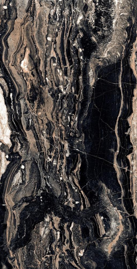 Керамогранит 120x60 Galaxy Black High Glossy полированная черный мрамор 9мм Bluezone