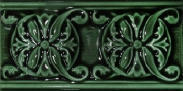 Плитка 15x8 Classic 10 Esmeralda Craquele глянцевая зеленый кракелюр Cevica