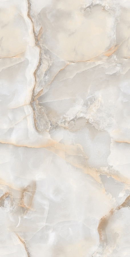 Керамогранит 120x60 Hexa White Glossy Endless R полированная голубой оникс 9мм Gresant