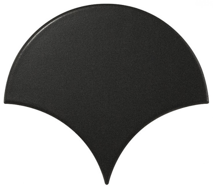 Плитка настенная 12x10.6 Scale Black Matt Fan 21976 Equipe