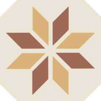 Плитка декор 20x20 Vintage Pattern 1: Ottagono Bicolore (Bianco decoro Mattone VN1O20X20-2-543-000 Etruria Design