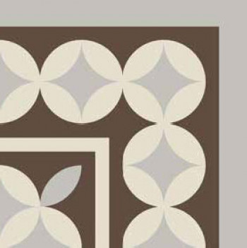 Плитка декор 20x20 Vintage Pattern 7: Bordura Angolo Bicolore (Moro decoro Bianco VN7BA20X20-2-558-000 Etruria Design