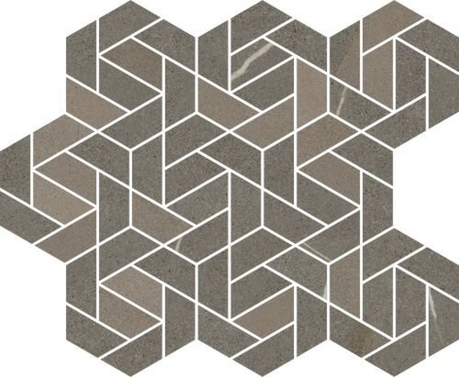 Плитка Metropolis Arcadia Brown Mosaico Icon 620110000157 матовая коричневый камень 35x29 Италон
