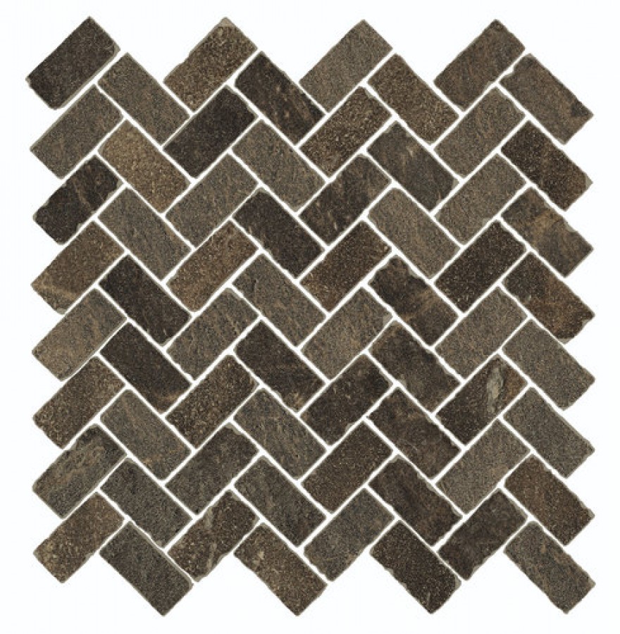 Мозаика Gen Merc Brown Mosaico Cross Дженезис Меркури Браун Кросс 620110000095 матовая коричневый камень 32x30 9мм Италон