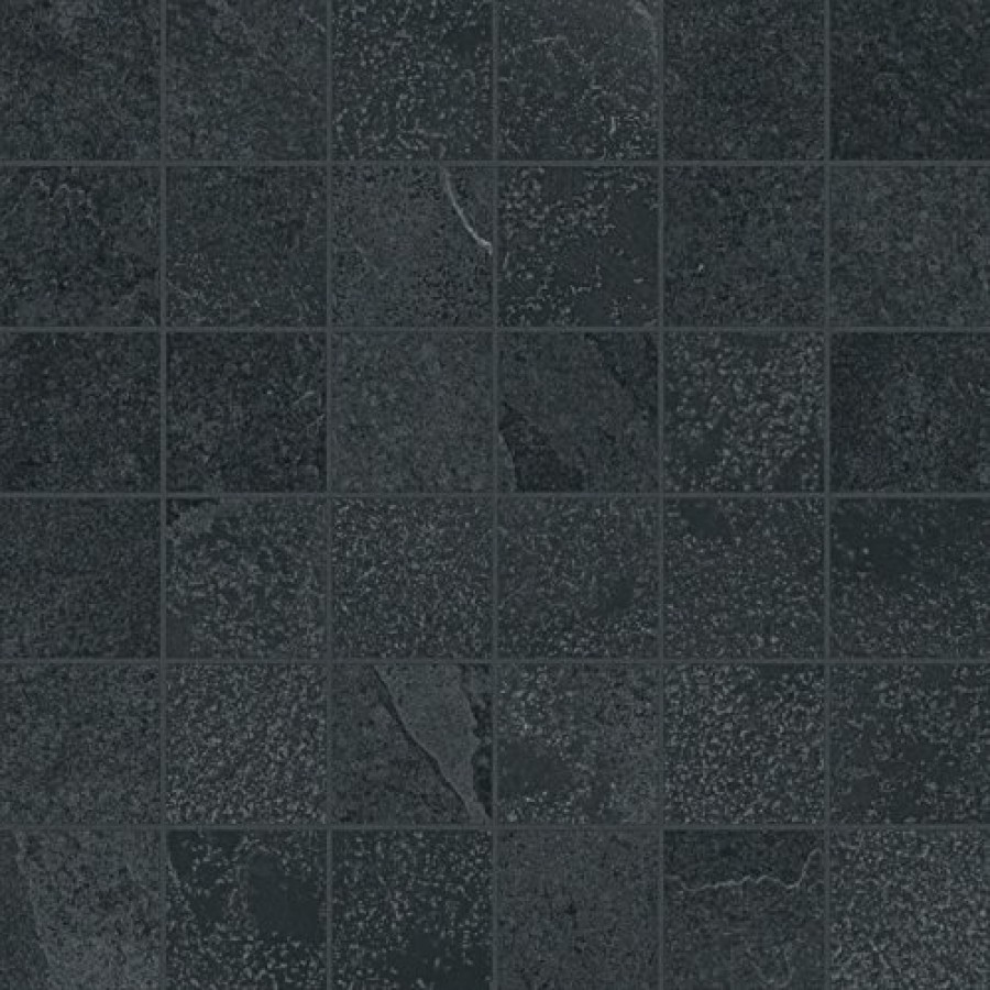 Мозаика Materia Titanio Mosaico Материя Титанио 610110000253 матовая черный камень 30x30 9мм Италон