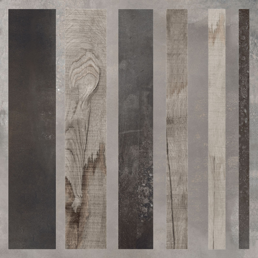 Керамогранит 60x60 декор Duo Interno 9 Cold Rett матовая 9мм Abk