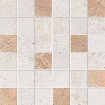 Керамогранит 30x30 мозаика Alpes Raw Mos.quadr.glam Ivory матовая 9мм Abk