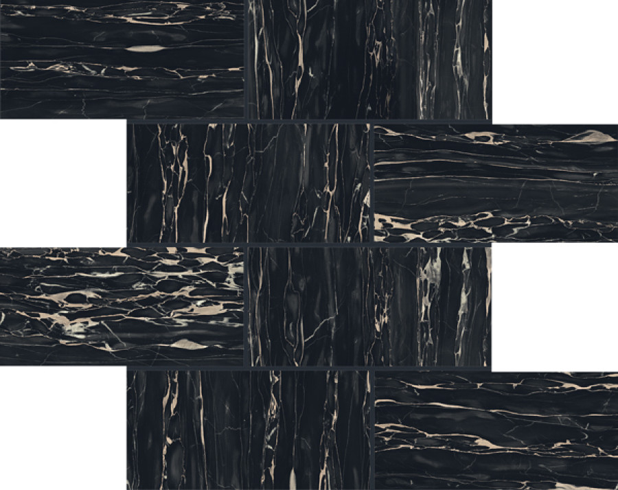 Керамогранит 15x8 мозаика I Classici Portoro Mur.glos полированная 6мм Rex