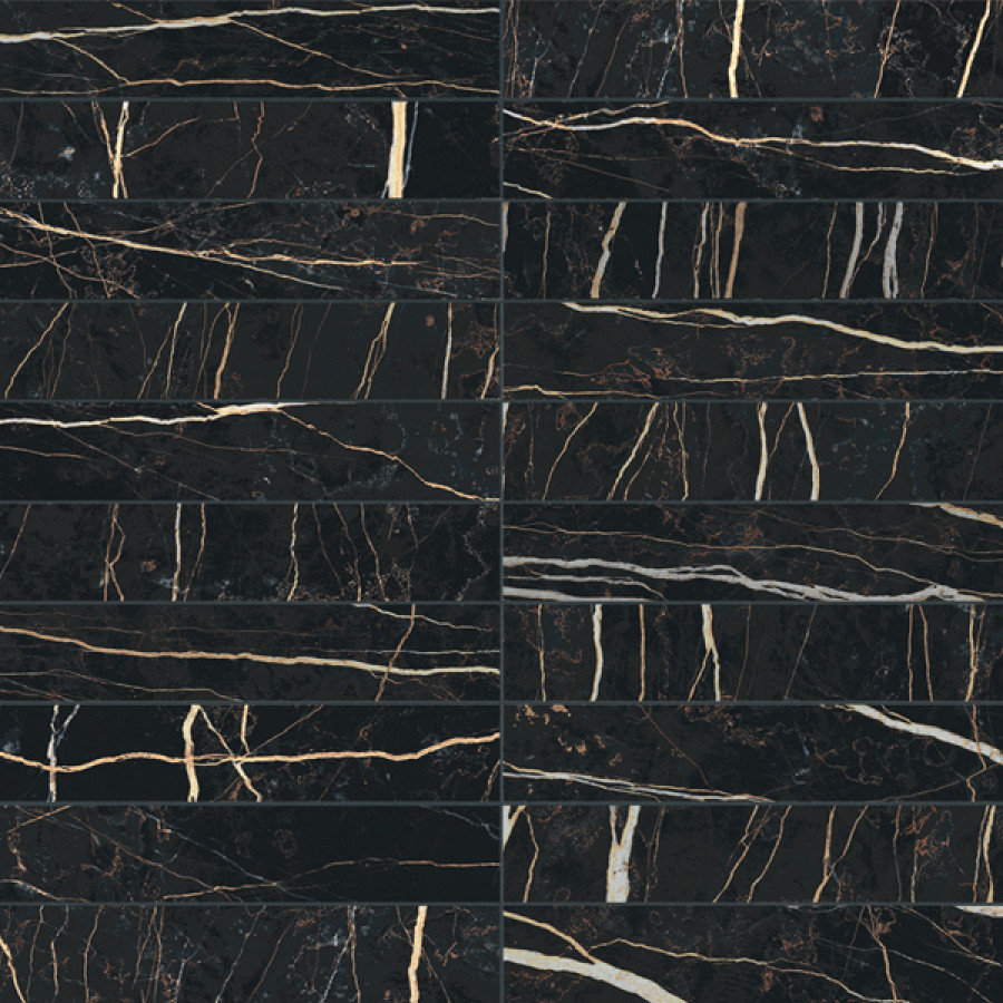 Керамогранит 30x30 мозаика Prexious Rex Thund. Night Mos.3X15 Matte матовая 10мм Rex