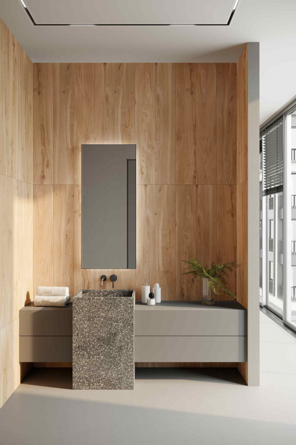 Керамогранит Форест Беж (Forest Beige) 19,4х120х9 непол. 120x19 9мм матовая Creto
