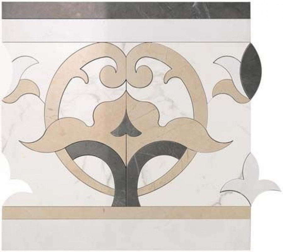 Плитка Marvel Elegance Fascia Cold Avw5 белый мрамор 60x60 10мм Atlas Concorde