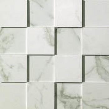 Плитка Marvel Calacatta Mosaico 3D Aslc белый мрамор 30x30 10мм Atlas Concorde