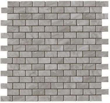 Плитка Marvel Bardiglio G Mosaico Lapp Burattato As33 глянцевая серый мрамор 30x30 Atlas Concorde