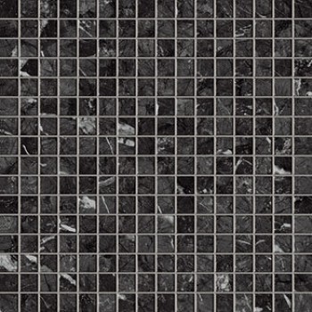 Плитка Marvel Grigio Intenso Mosaico Lappato Aova глянцевая темно-серый камень, мрамор 30x30 Atlas Concorde