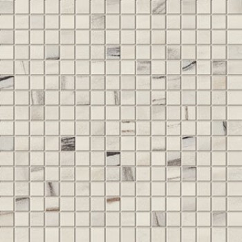 Плитка Marvel Bianco Fantastico Mosaico Lappato Aou8 глянцевая белый мрамор 30x30 Atlas Concorde