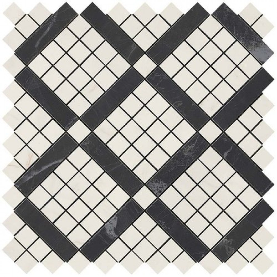 Плитка Marvel Cremo Mix Diagonal Mosaic 9Mvf глянцевая бежевый мрамор 31x31 9мм Atlas Concorde