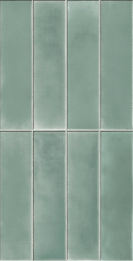 Плитка Rinascente Fusion Aquamarina Brick Aurea Ринашенте Фьюжн Аквамарина Брик Ауреа 600010002453 зеленый однотонная 30x8 9мм Атлас Конкорд