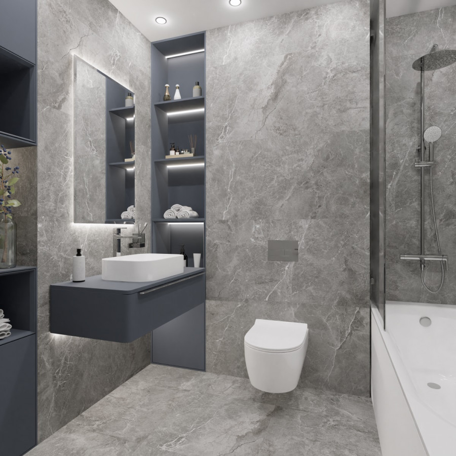 Керамогранит 60x60 Berat Grey NR134 камень серый матовая 9мм Primavera