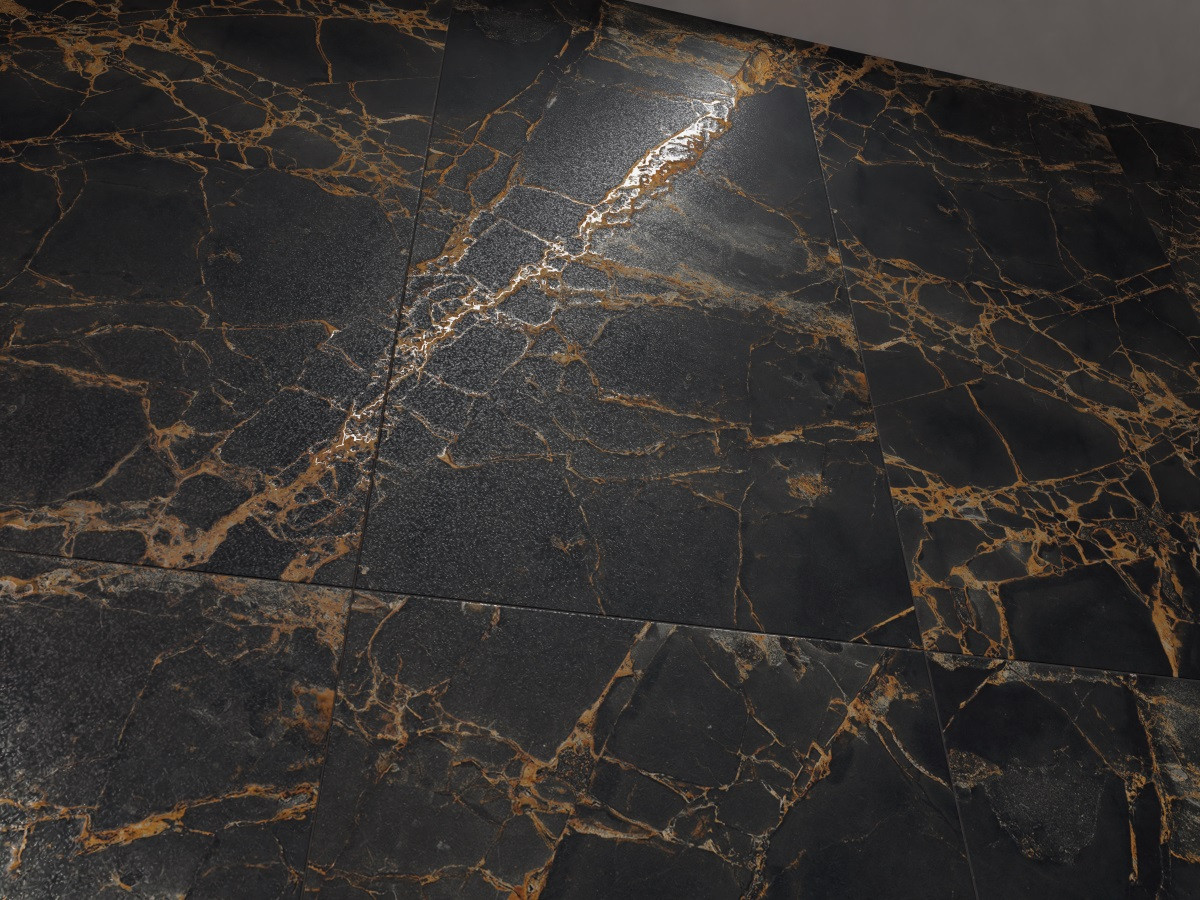 Керамогранит 120x60 Golden Black GG203 мрамор чёрный grit granula 9мм Primavera