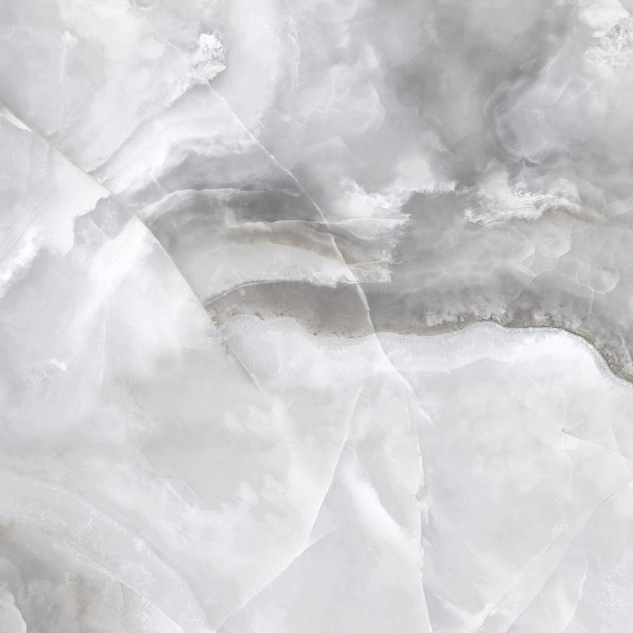 Керамогранит 60x60 Honey Onyx Bianco PR120 оникс светло-серый полированная 9мм Primavera