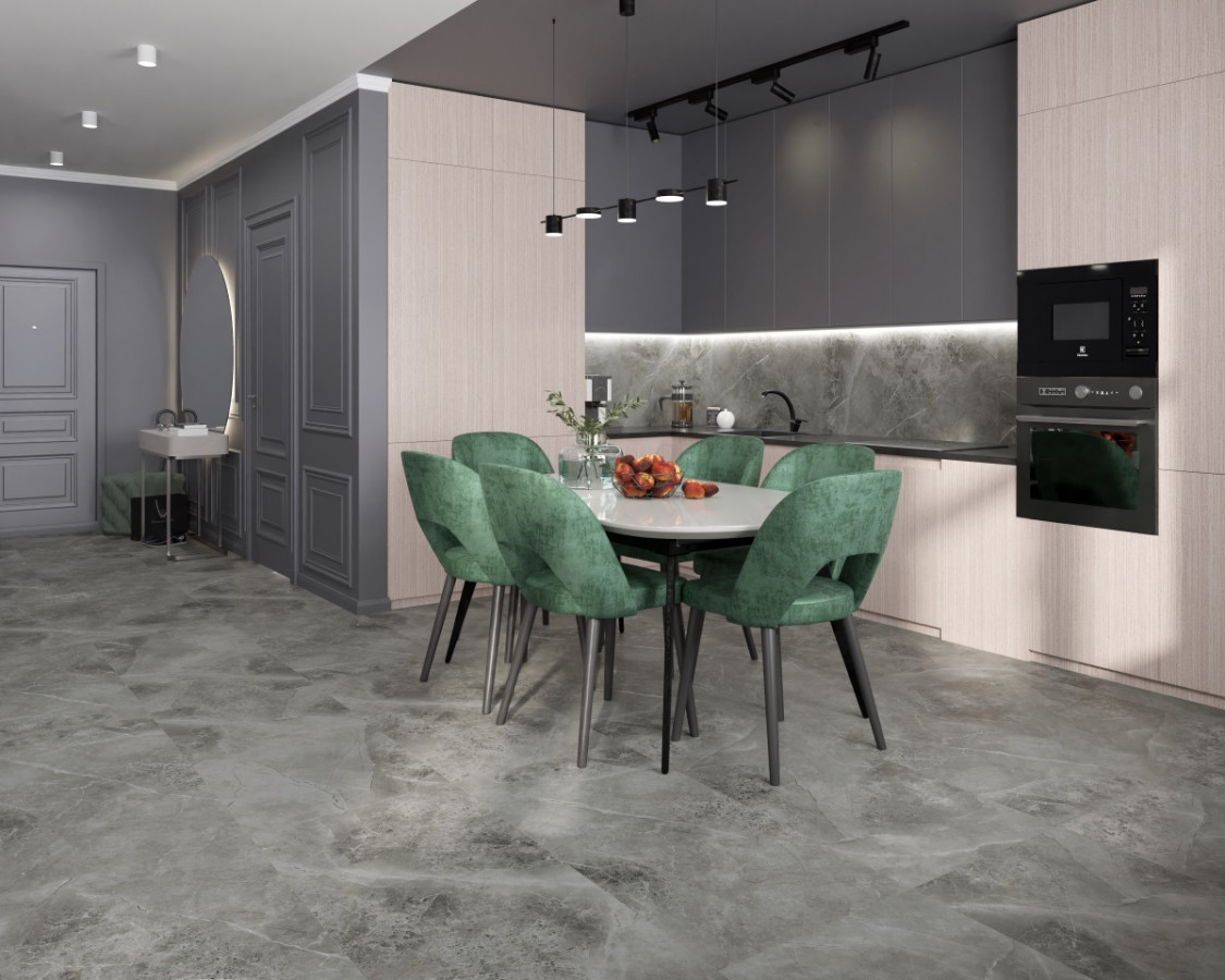 Керамогранит 120x60 Romero Grey CR232 камень серый карвинг 9мм Primavera