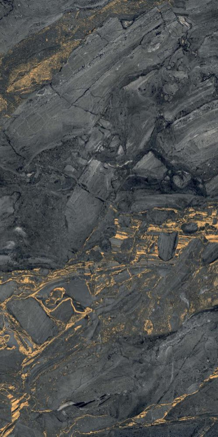 Керамогранит 120x60 Stoneart Gold CR215 камень чёрный карвинг 9мм Primavera