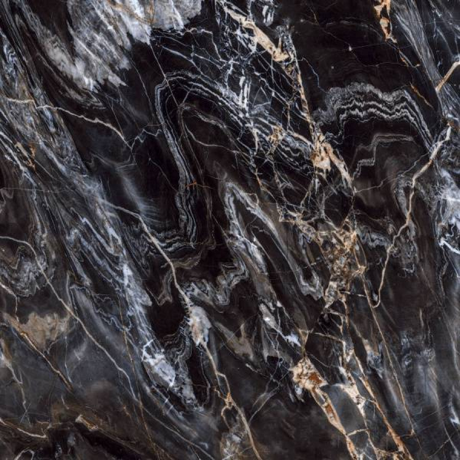 Керамогранит 60x60 Toledo Black GR103 мрамор чёрный полированная 9мм Primavera