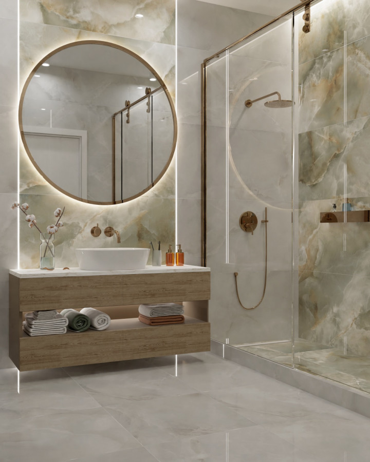 Керамогранит 120x60 Vilema White PR229 оникс белый полированная 9мм Primavera