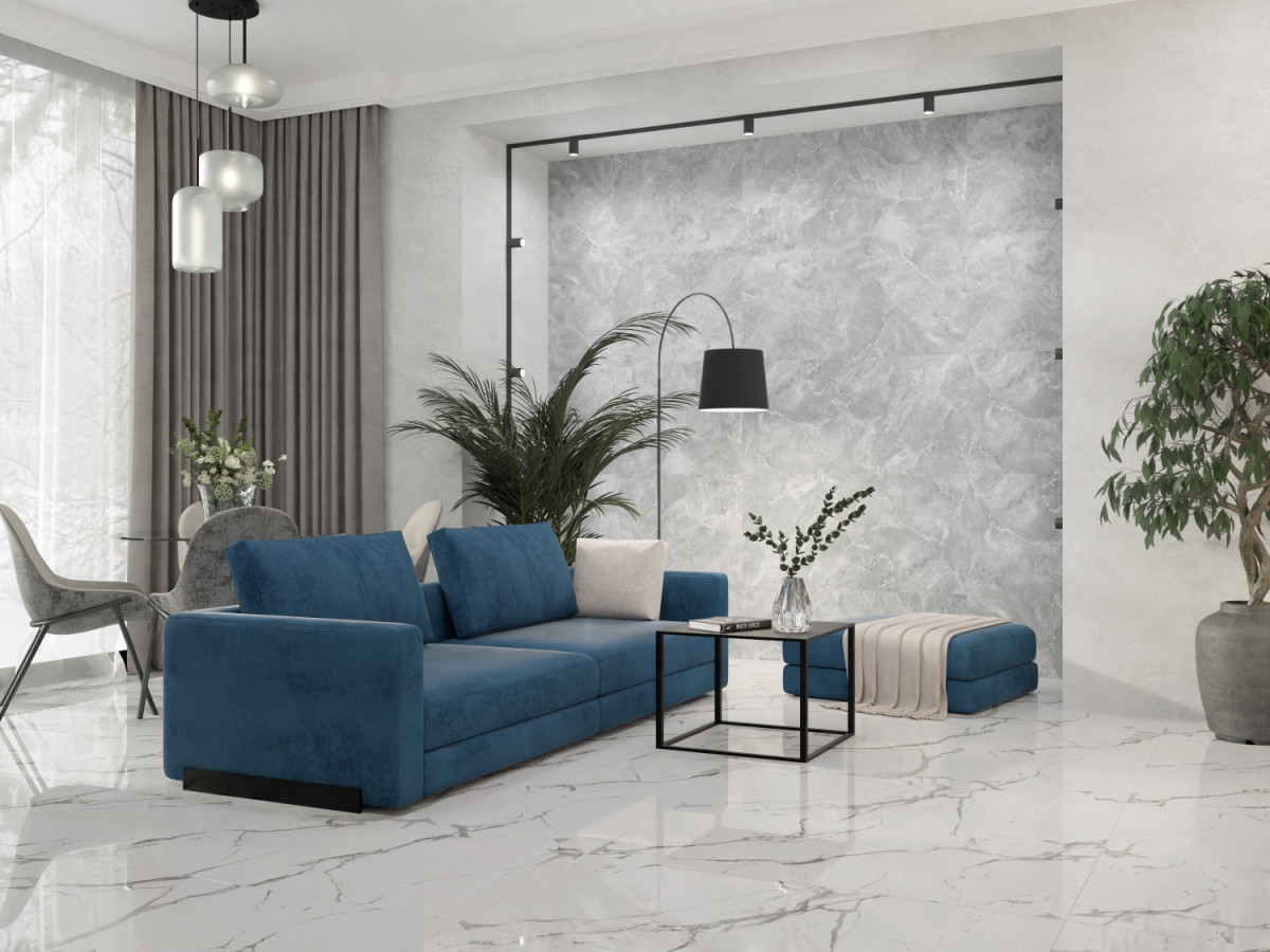 Керамогранит 120x60 Clouded Majesty R_NR2007 мрамор серый матовая 9мм Royce