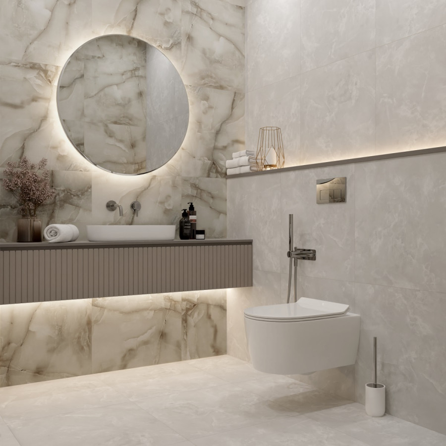 Керамогранит 60x60 Cristello Stone R_NR1003 мрамор бежевый матовая 9мм Royce