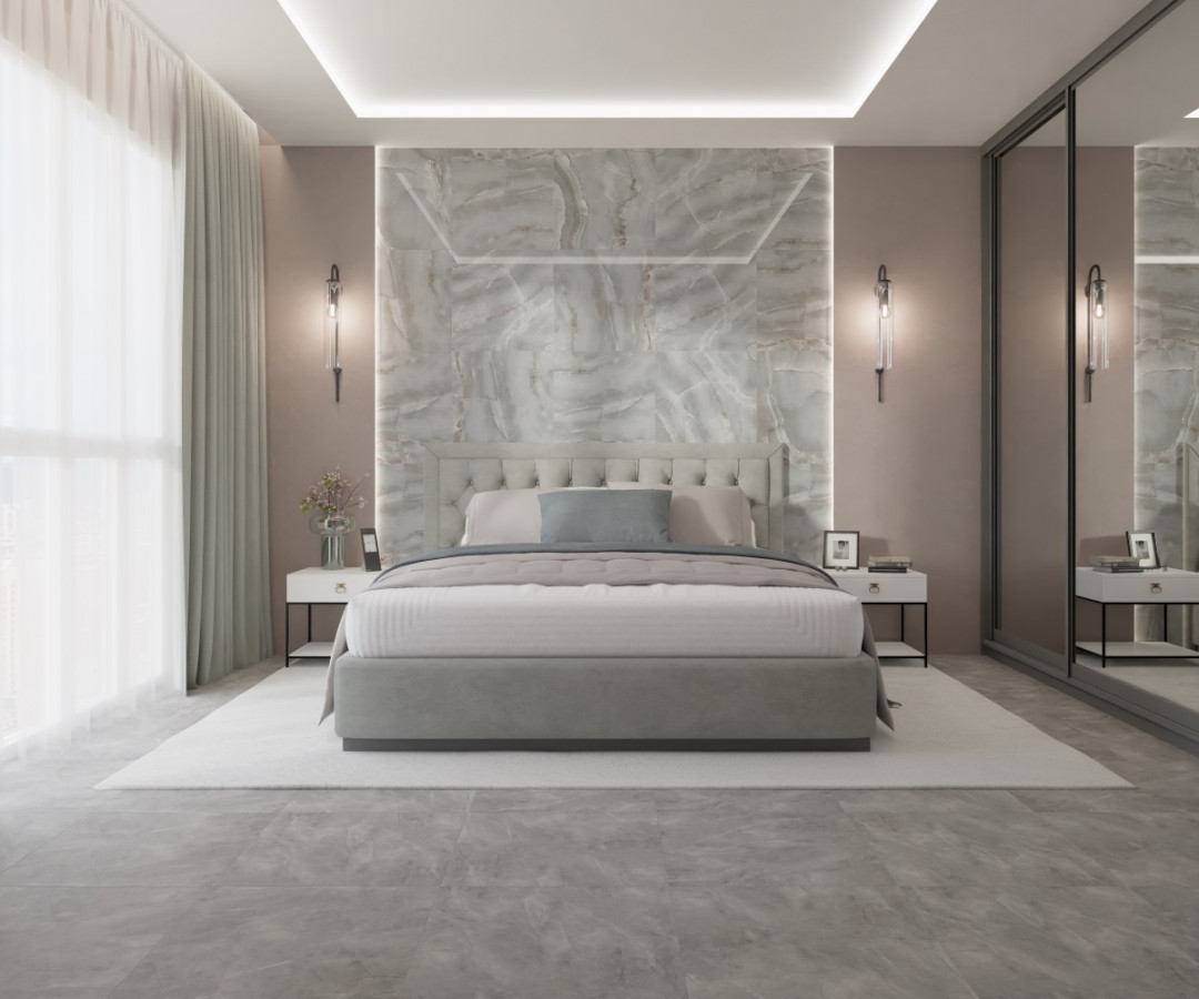 Керамогранит 60x60 Delhi Shine R_PR1012 оникс серый полированная 9мм Royce