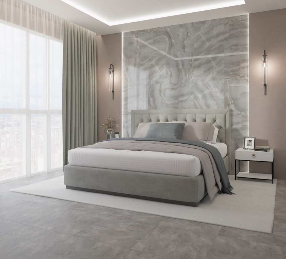 Керамогранит 60x60 Filito Grey R_NR1008 мрамор серый матовая 9мм Royce