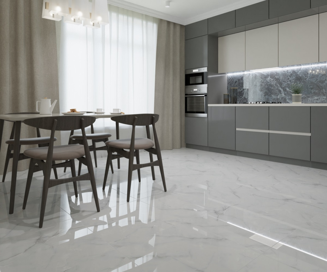 Керамогранит 60x60 Jerico Grey R_PR1021 мрамор серый полированная 9мм Royce