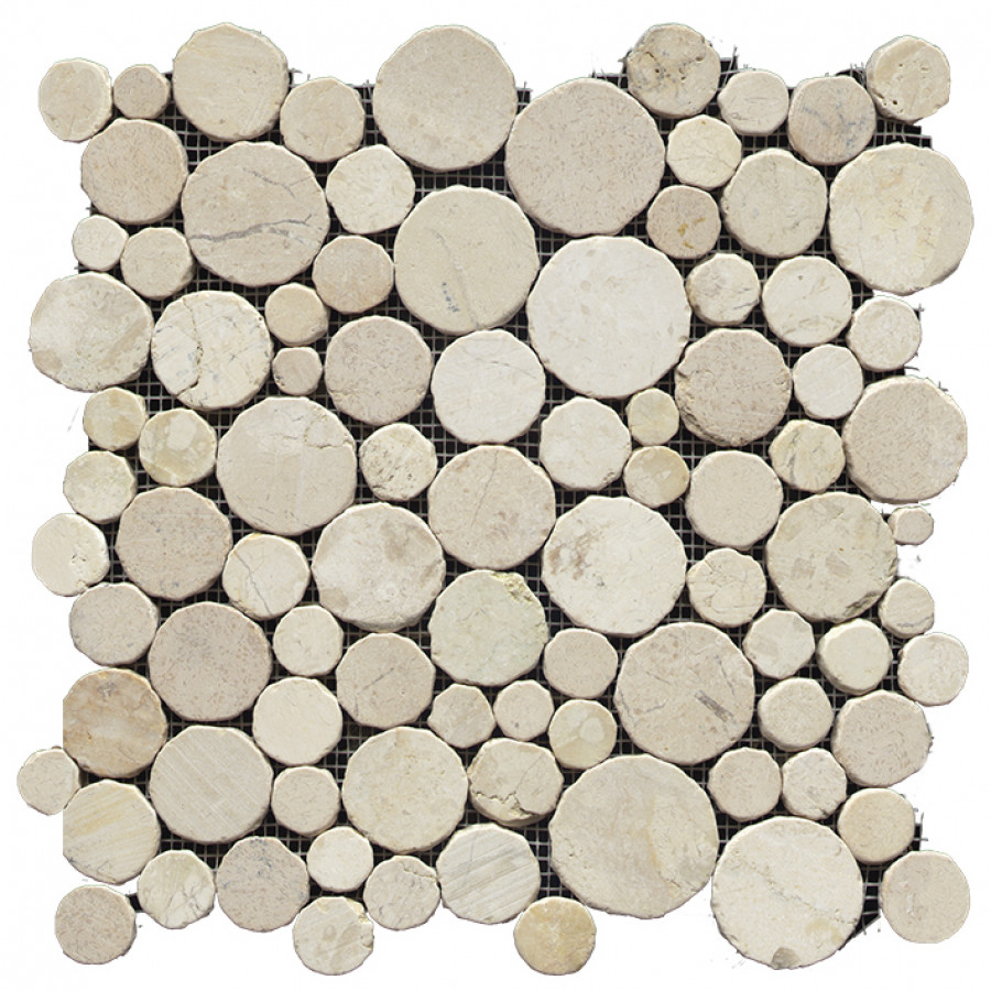 Плитка настенная 32x32 Paradise Round Stone Blanco матовый под камень белый 10мм 100068031 L'antic Colonial
