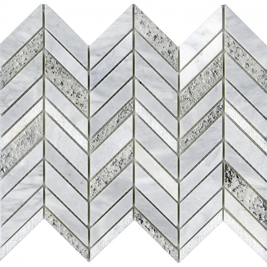 Плитка настенная 30x25 Victorian Chevron White матовый под мрамор белый 10мм 100201206 L'antic Colonial