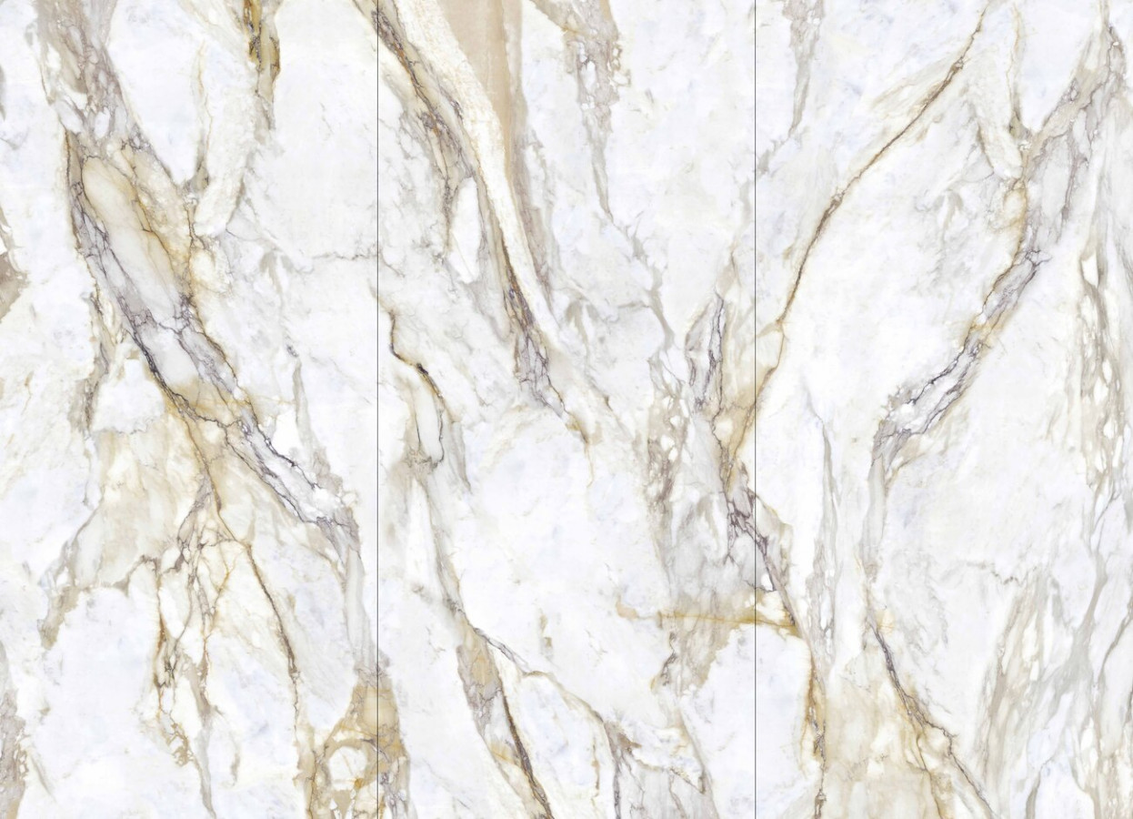 Керамогранит 280x120 Calacatta Royal Polished полированный под мрамор белый 6мм MN039AP281206 Venis