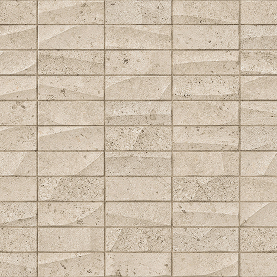 Плитка настенная 120x45 Prada Caliza Mosaico матовый под камень бежевый 11мм P35800881 Venis