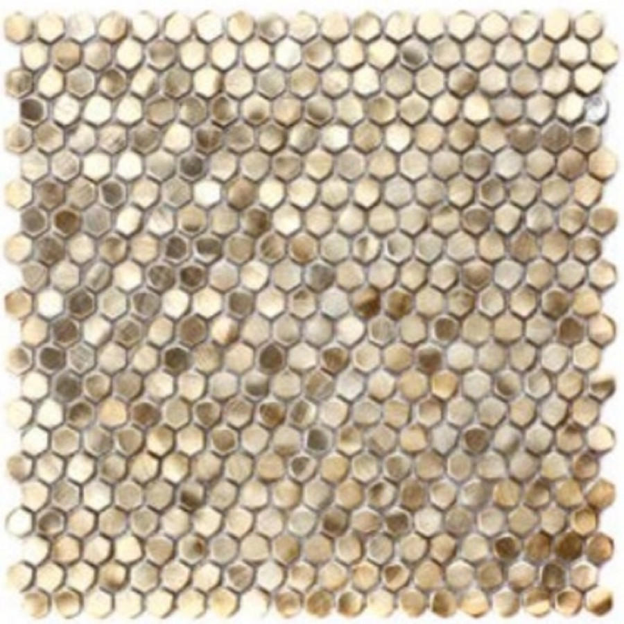Плитка настенная 30x30 Stamping Aluminum Gold матовый под металл золото 6мм S028 Zodiac