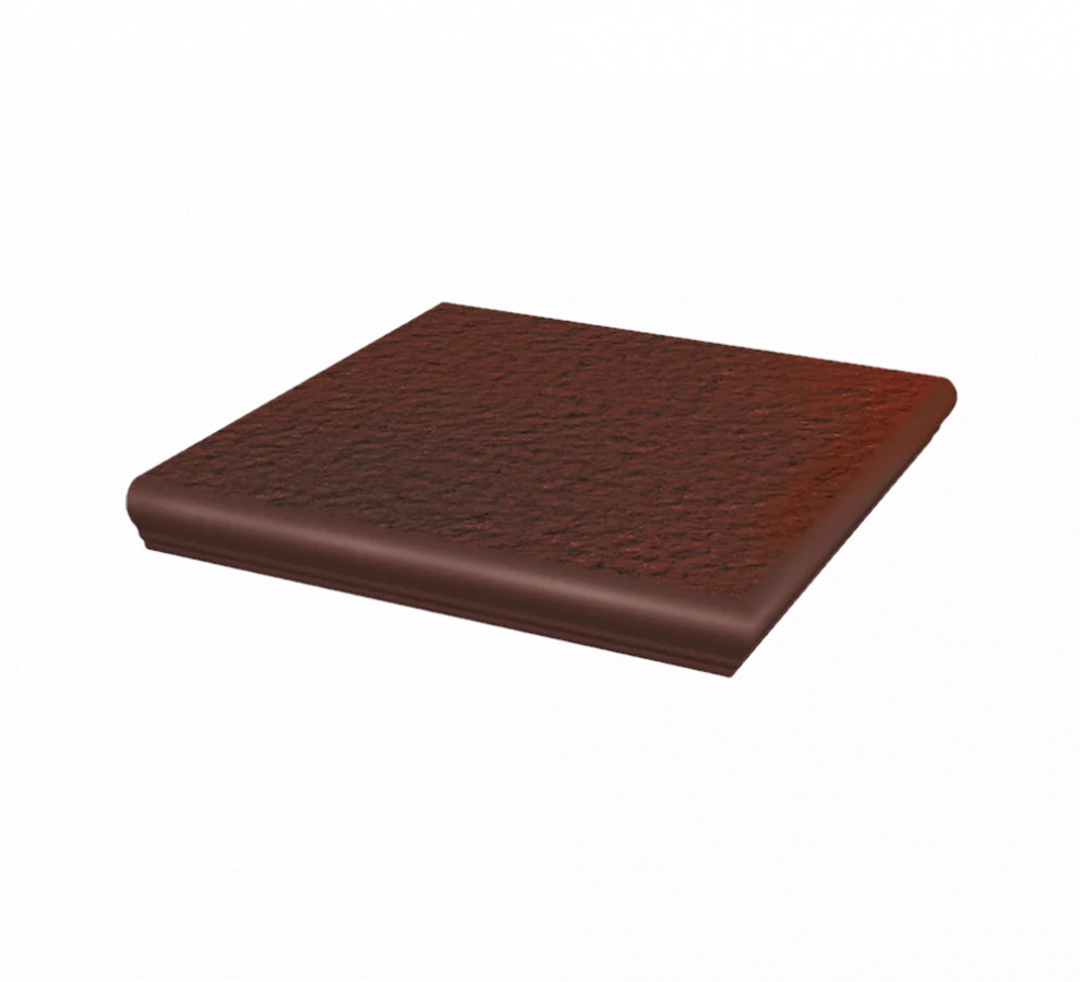 Угловая клинкерная ступень с капиносом Paradyz Cloud Brown Duro 330x330x11