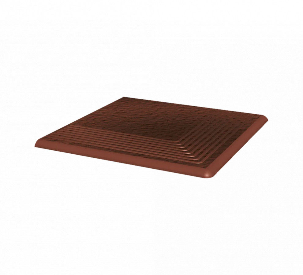 Угловая клинкерная ступень с насечками Paradyz Cloud Rosa Duro 300x300x11