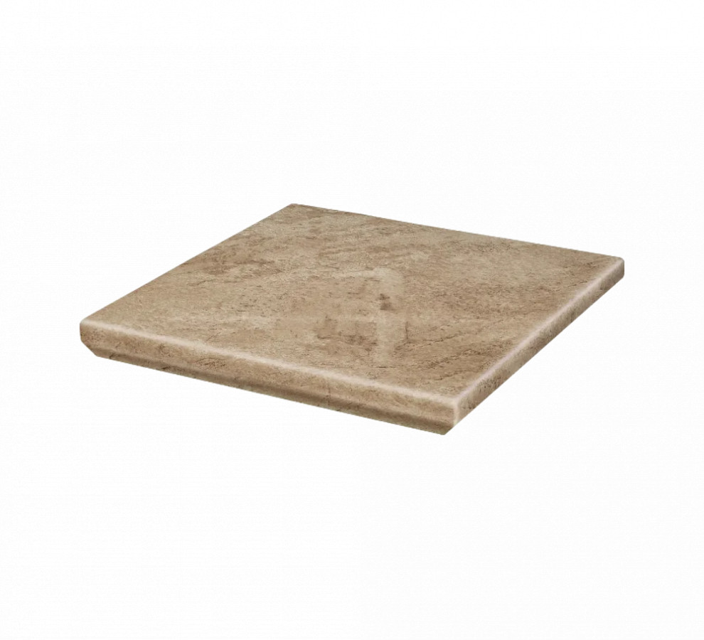 Угловая клинкерная ступень с капиносом Paradyz Mattone Pietra Beige 330x330x11