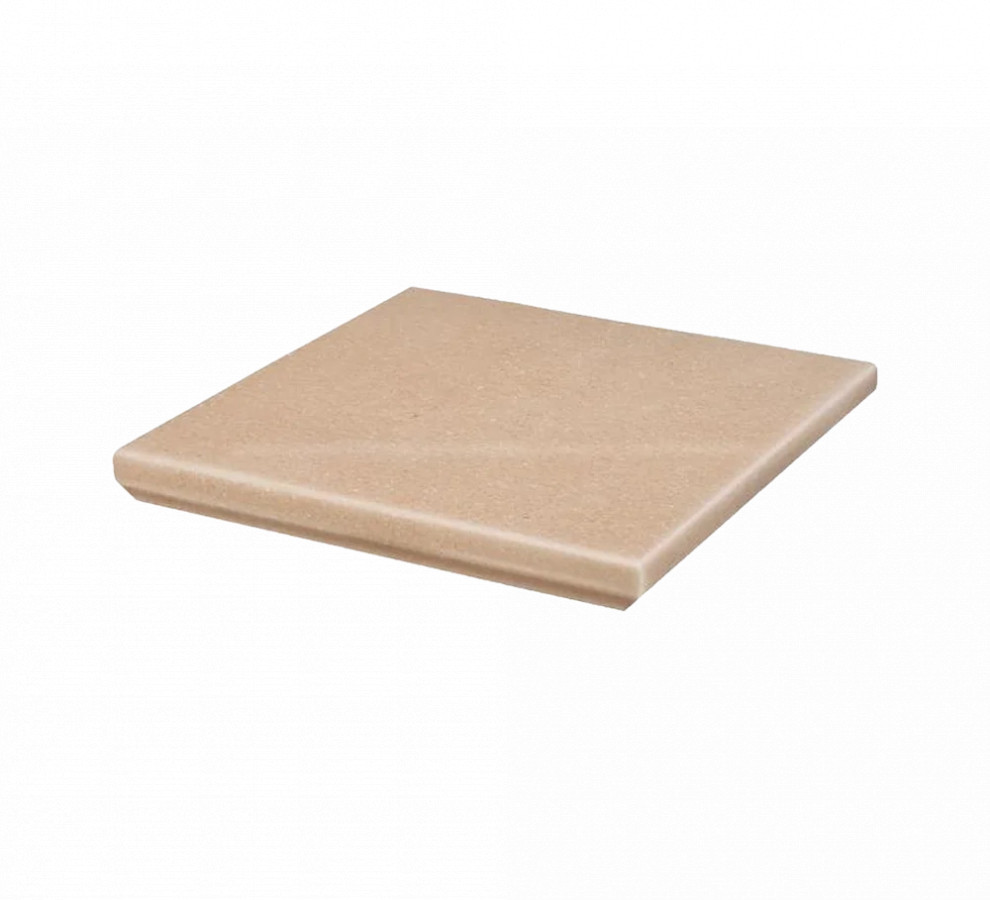 Угловая клинкерная ступень с капиносом Paradyz Mattone Sabbia Beige 330x330x11