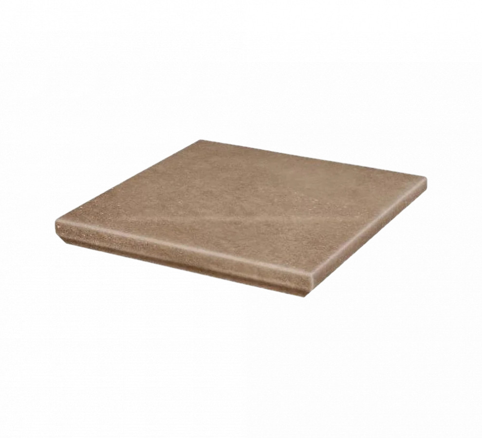 Угловая клинкерная ступень с капиносом Paradyz Mattone Sabbia Brown 330x330x11