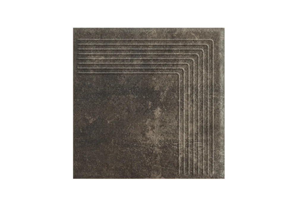 Угловая клинкерная ступень с насечками Paradyz Scandiano Beige 300x300x11