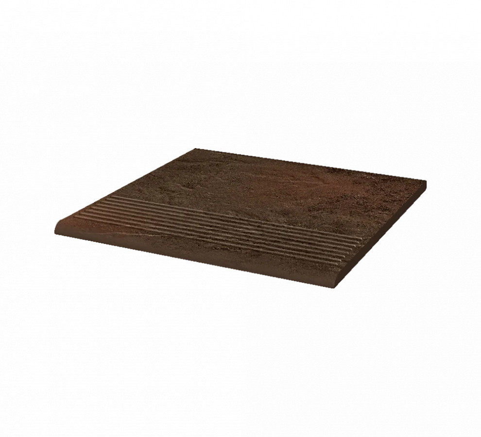 Клинкерная ступень с насечками Paradyz Semir Brown 300x300x8,5