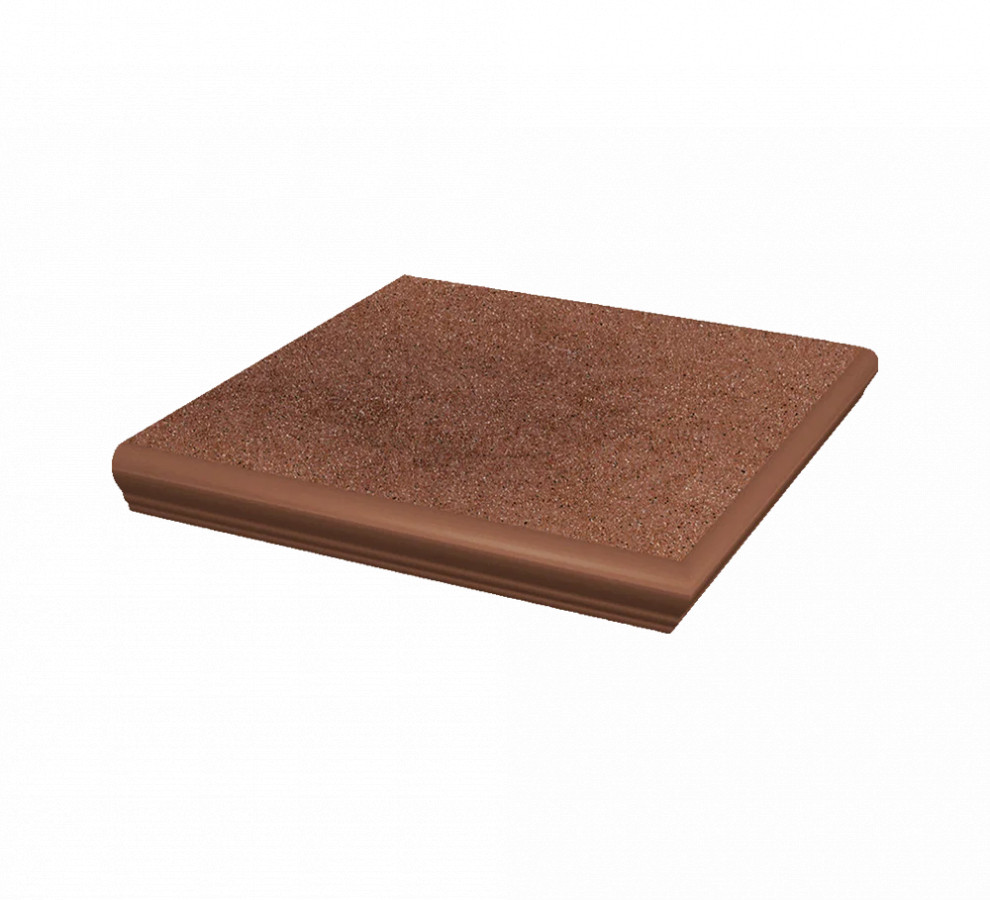 Угловая клинкерная ступень с капиносом Paradyz Taurus Brown 330x330x11