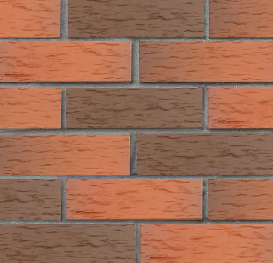 Кирпич клинкерный ЛСР красный флэш Ноттингем береста 250x85x65