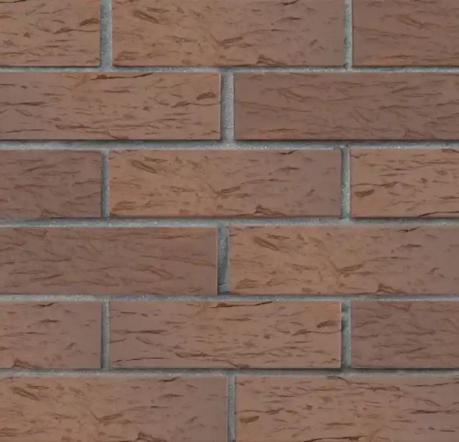 Кирпич клинкерный ЛСР светло-коричневый флэш Прага береста 250x85x65