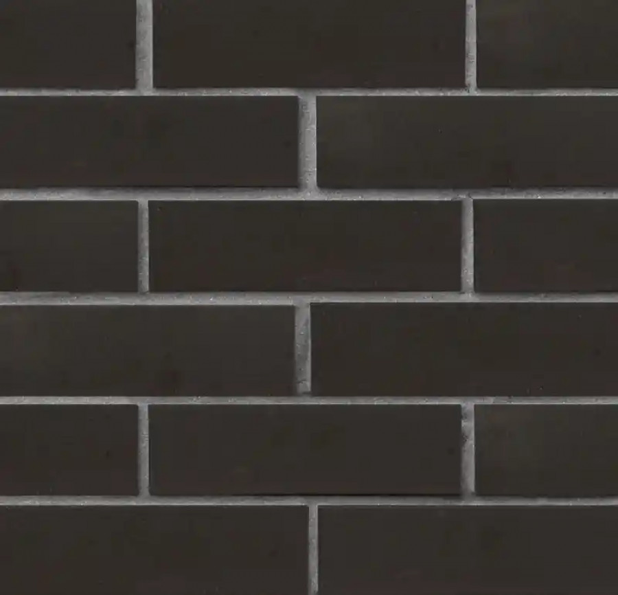Кирпич клинкерный ЛСР чёрный матовый Рейкьявик гладкий 250x85x65